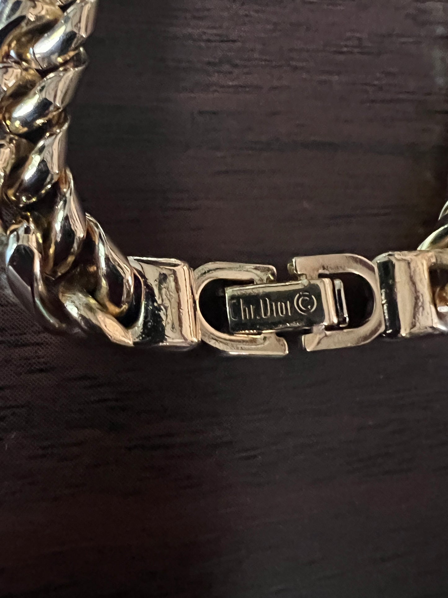 Vintage Christian Dior Gold-Plated Cuban Link Necklace