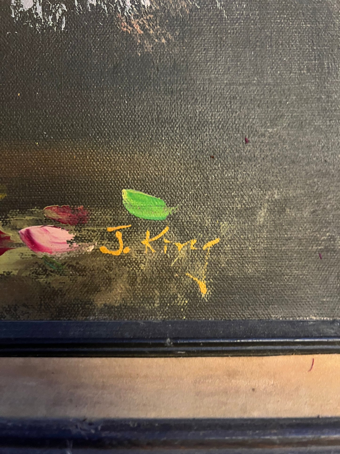 Floral Oil Painting, Signed J. King
