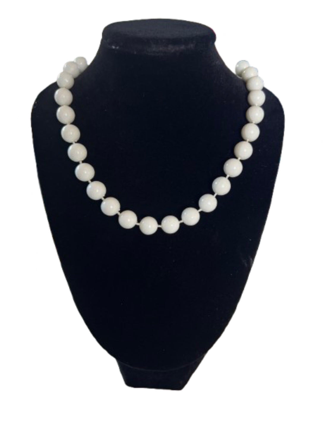 White Lucite Beaded Necklace