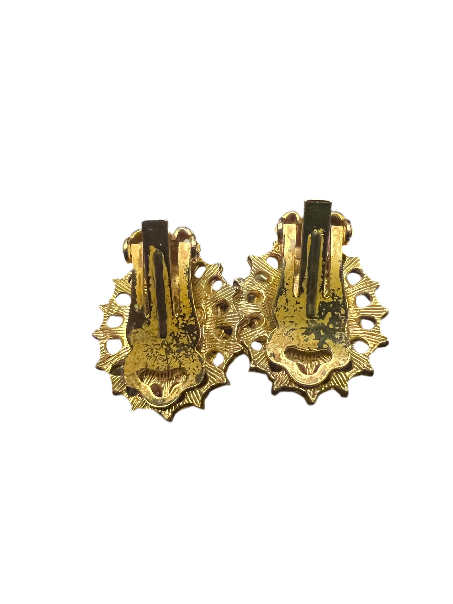 Art Co (Artmode) Red Ruby Glass Clip-On Earrings