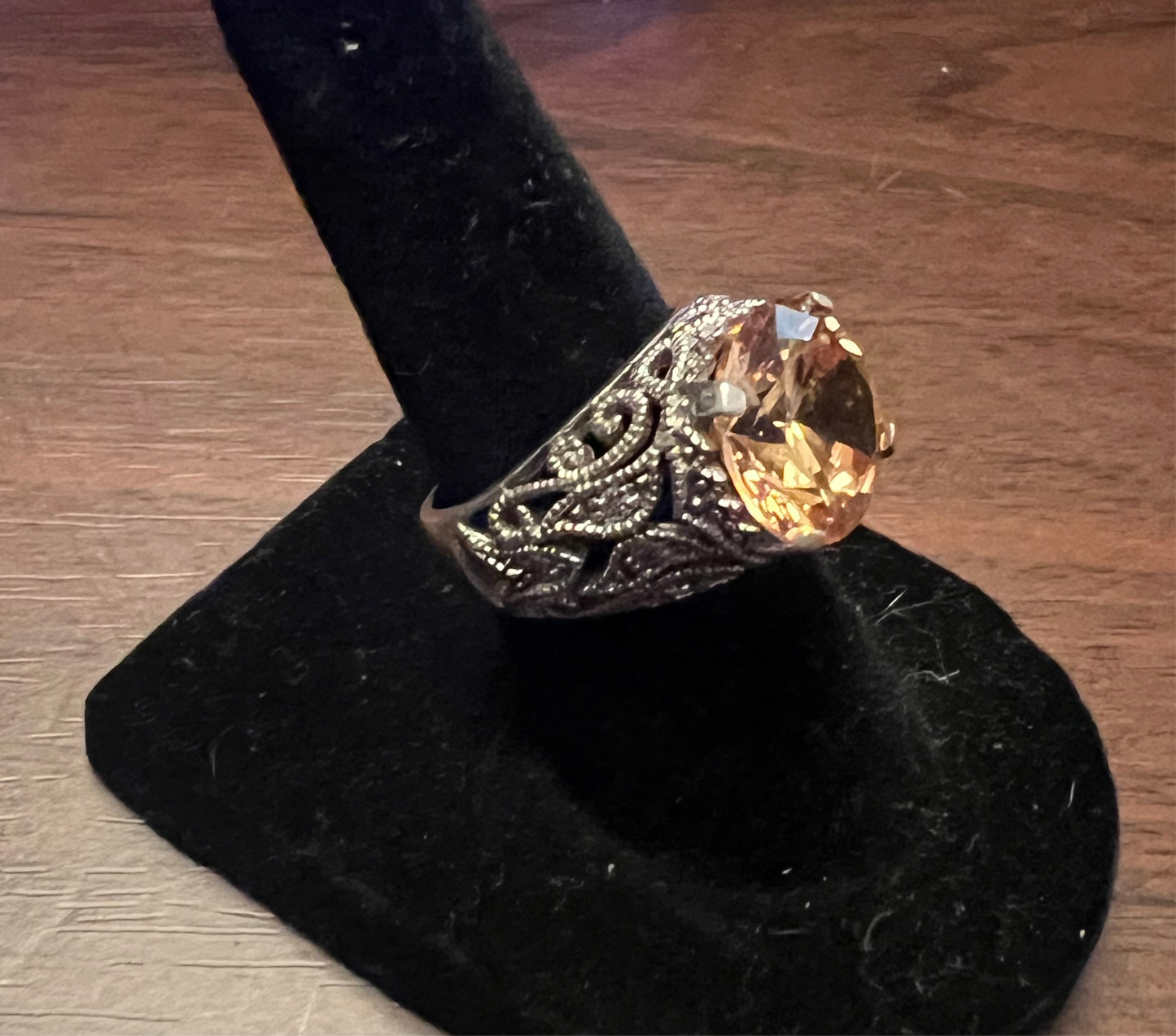 Joseph Esposito Espo Champagne CZ Jubilee Sterling Silver Ring