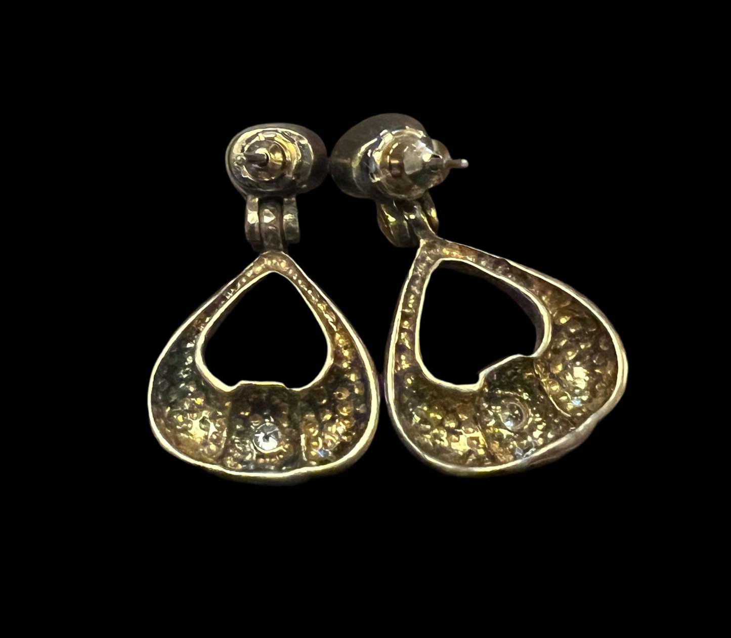 Gold-Plated Ruby Red Drop Earrings
