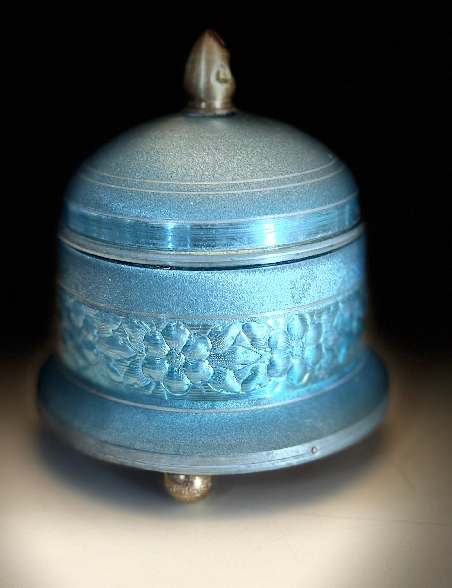 Blue Aluminum Music Powder Box