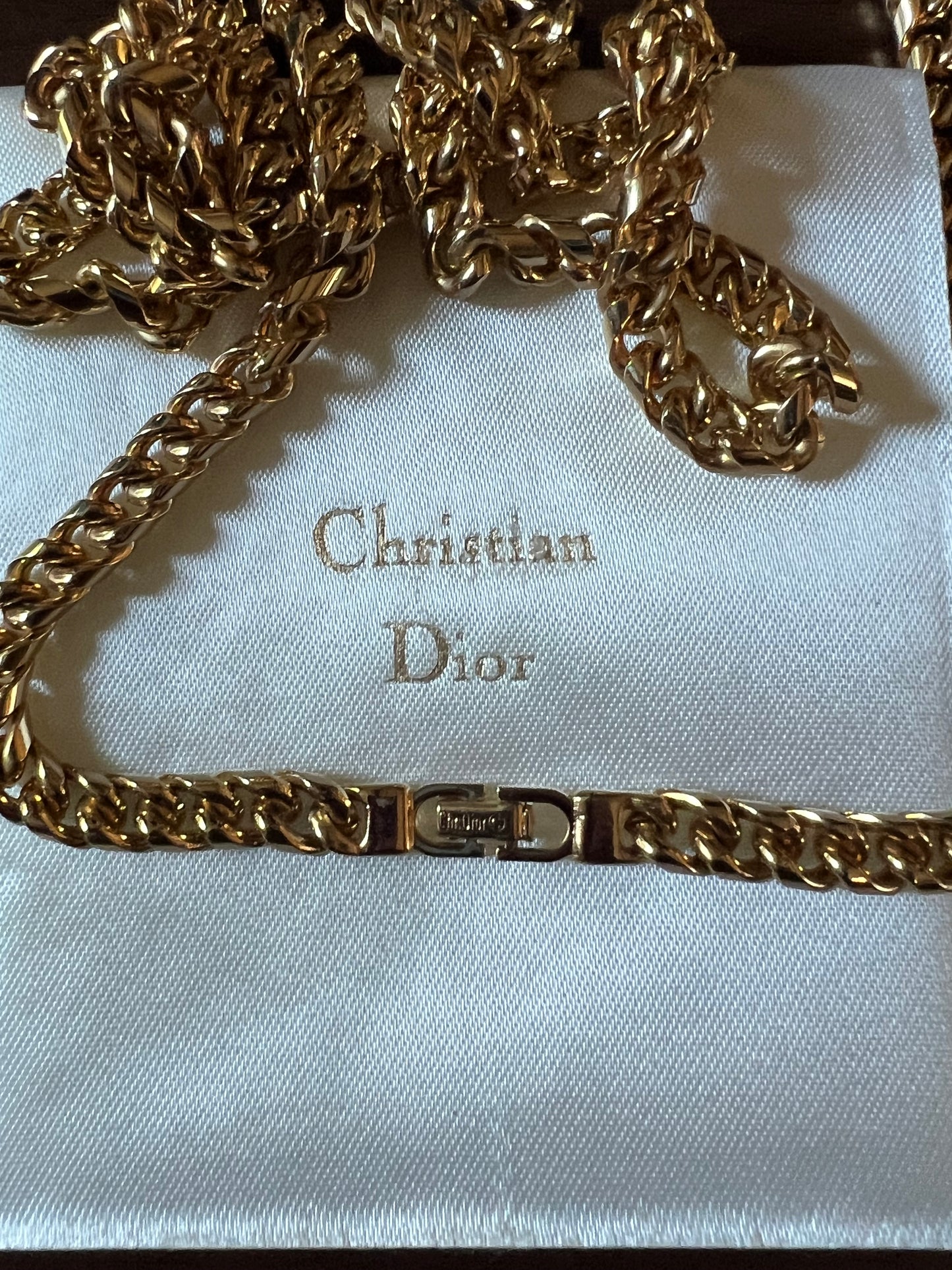 Vintage Christian Dior Gold-Plated Cuban Link Necklace