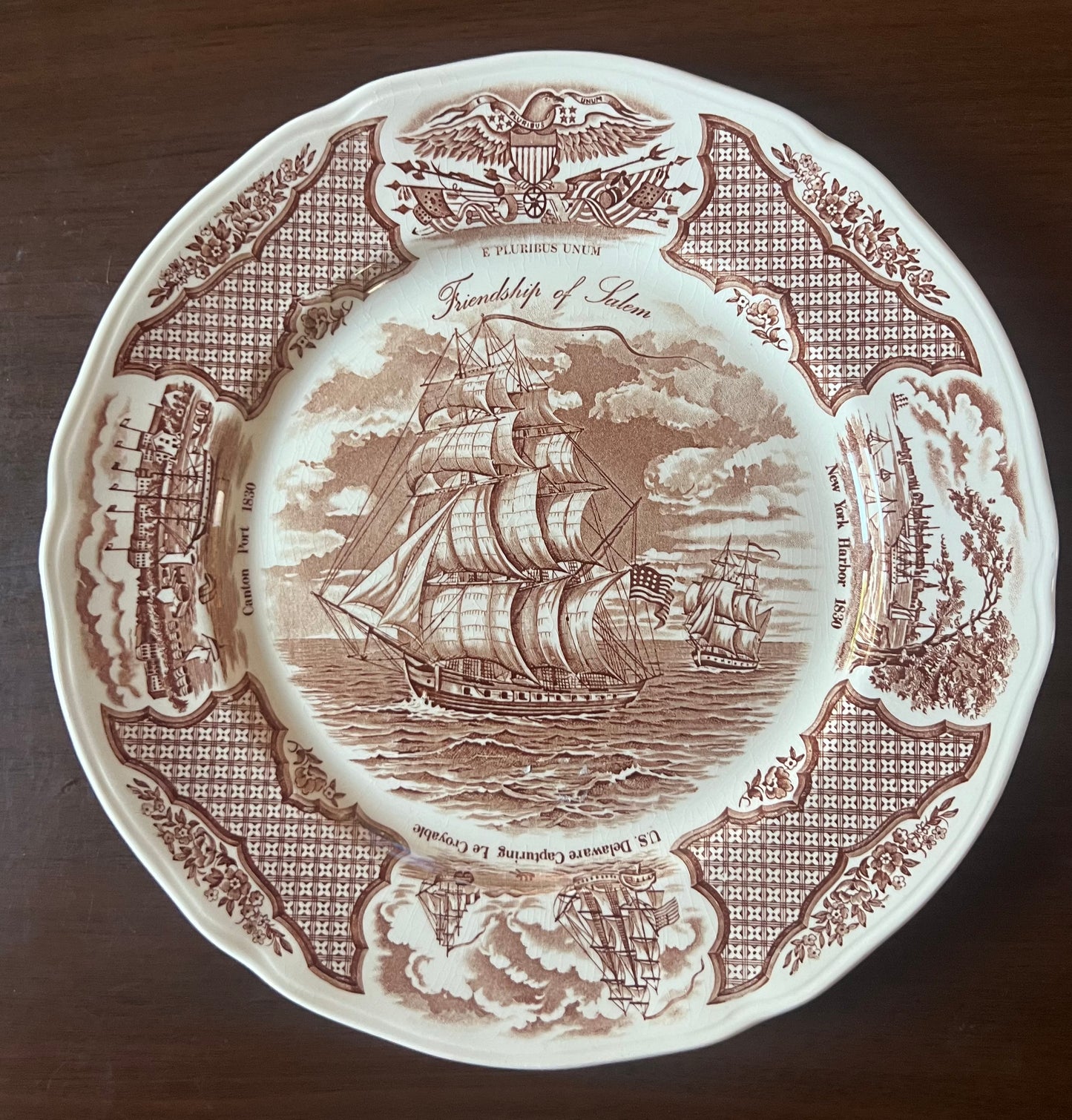 Alfred Meakin Fair Winds "The Friendship Of Salem" Vintage Dinner Plate