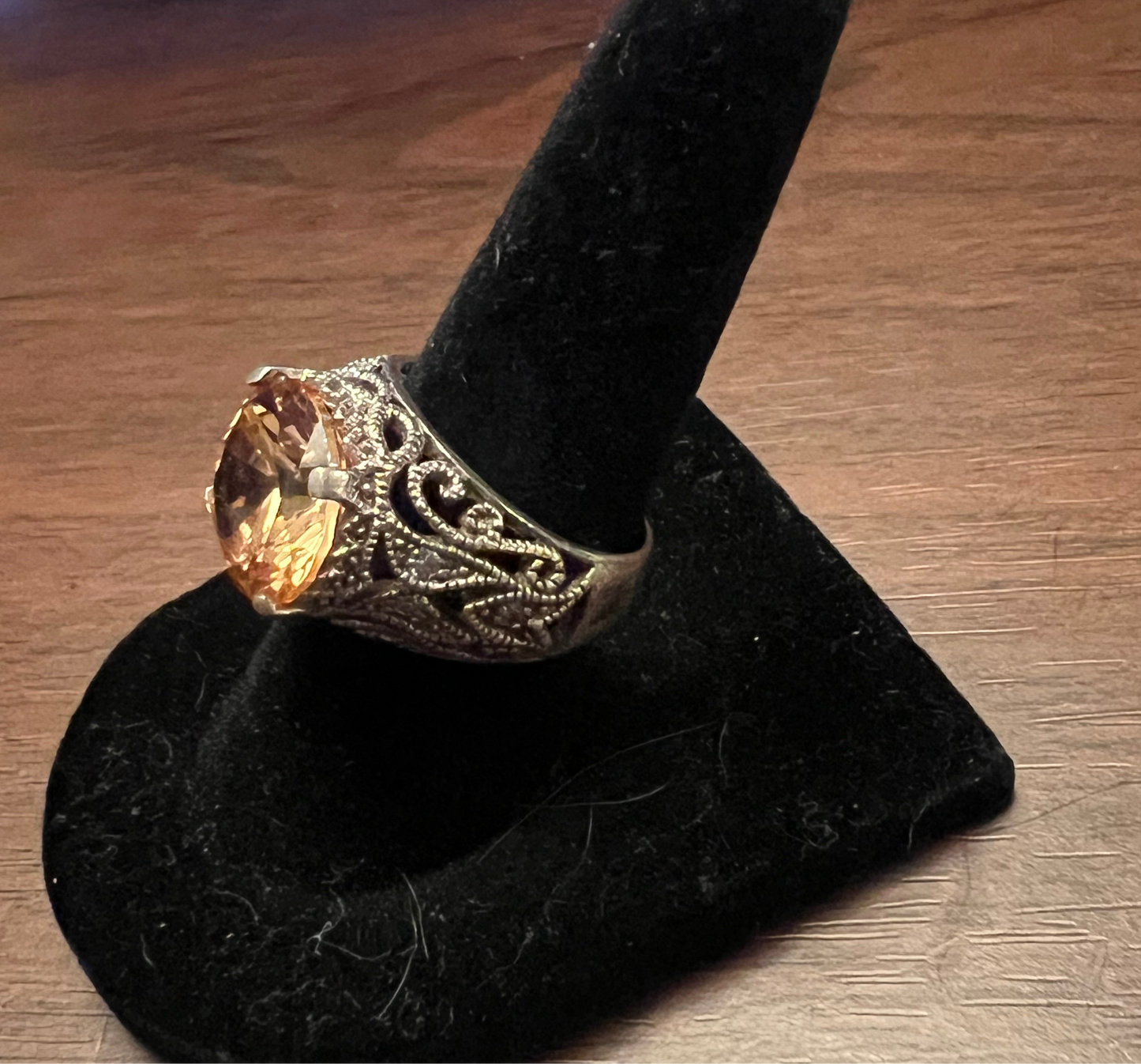 Joseph Esposito Espo Champagne CZ Jubilee Sterling Silver Ring