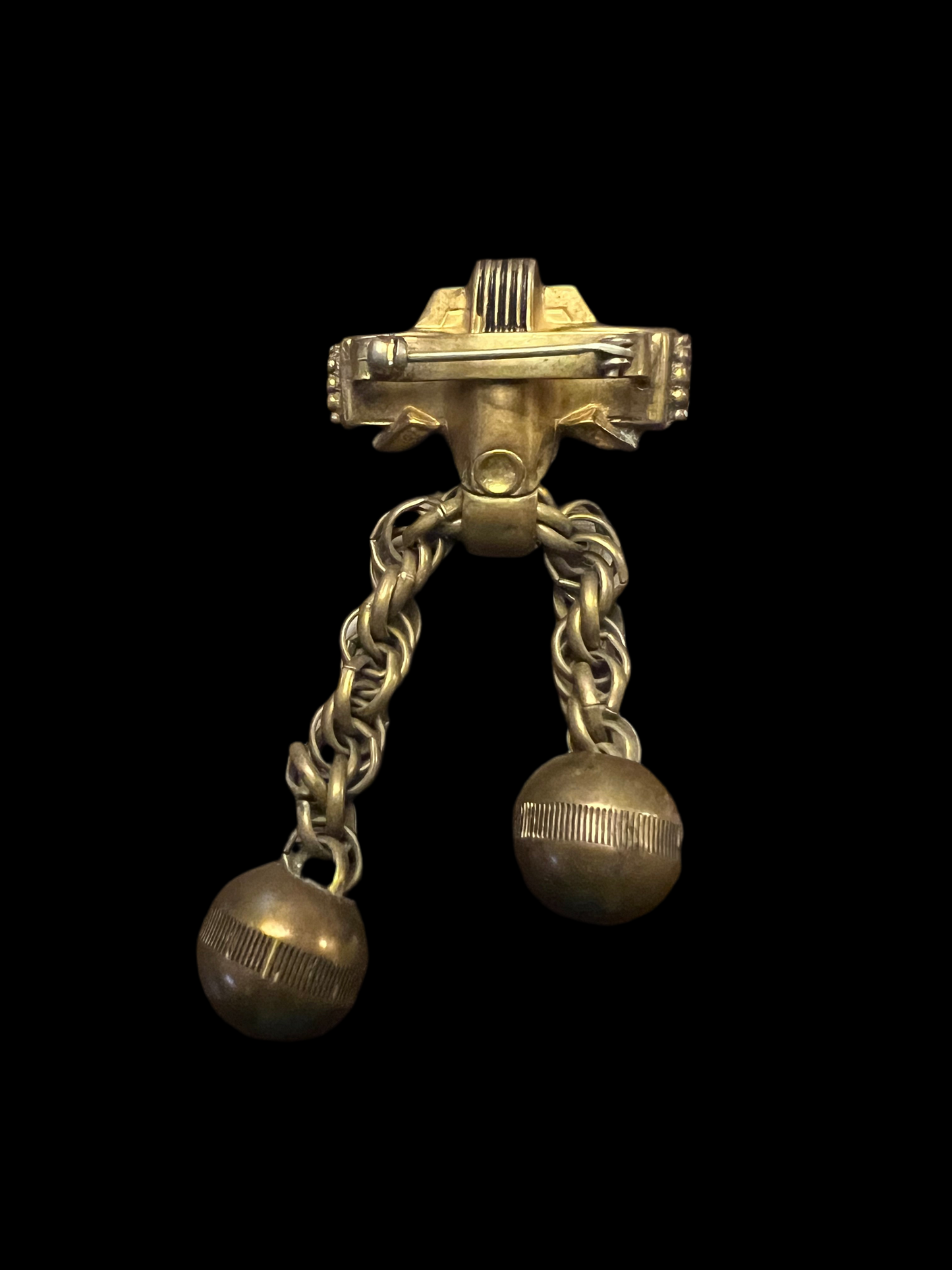 Victorian Brass Tassel Brooch