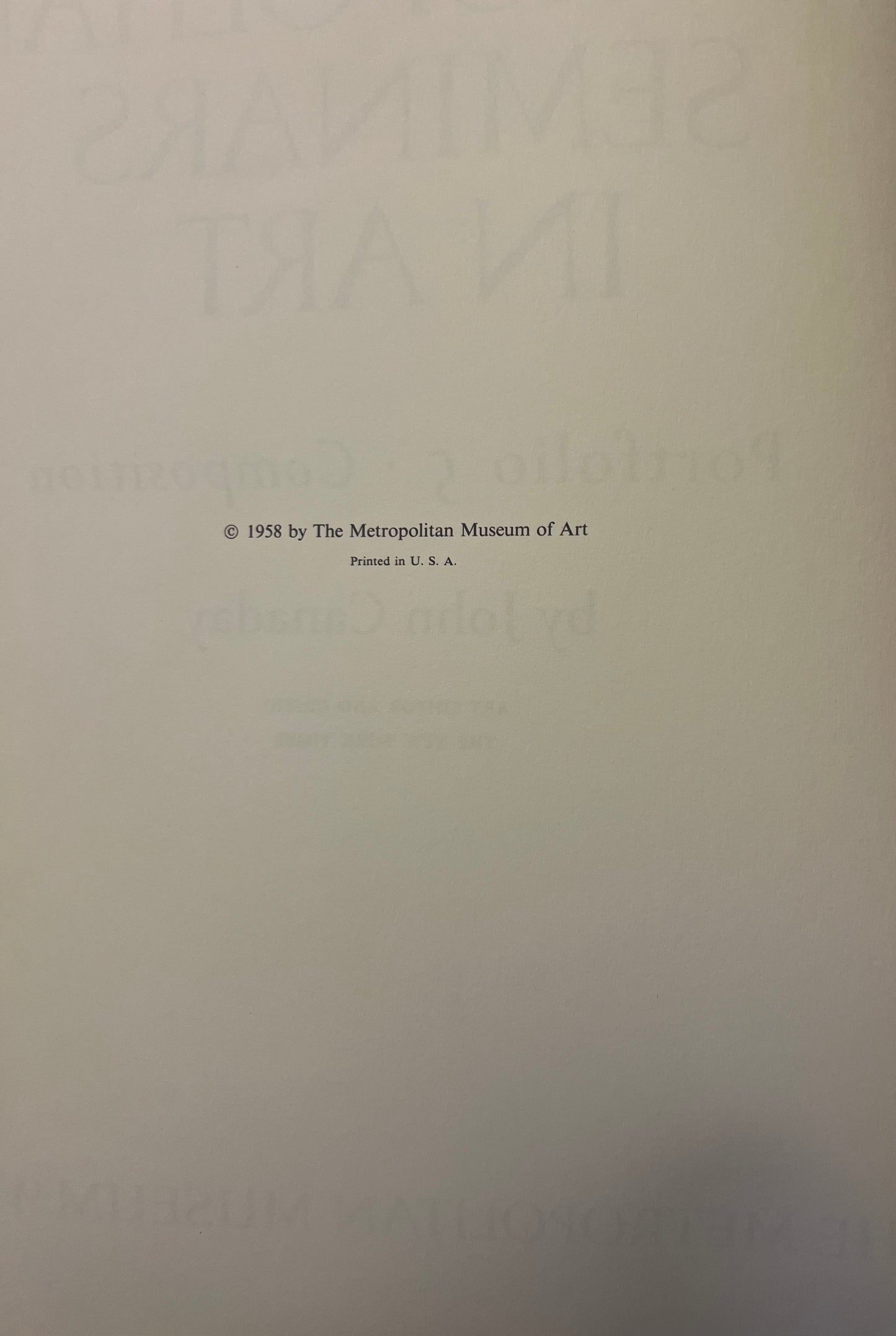 Metropolitan Seminars in Art, Portfolio 5: Composition as Pattern (1948) By: John Canaday