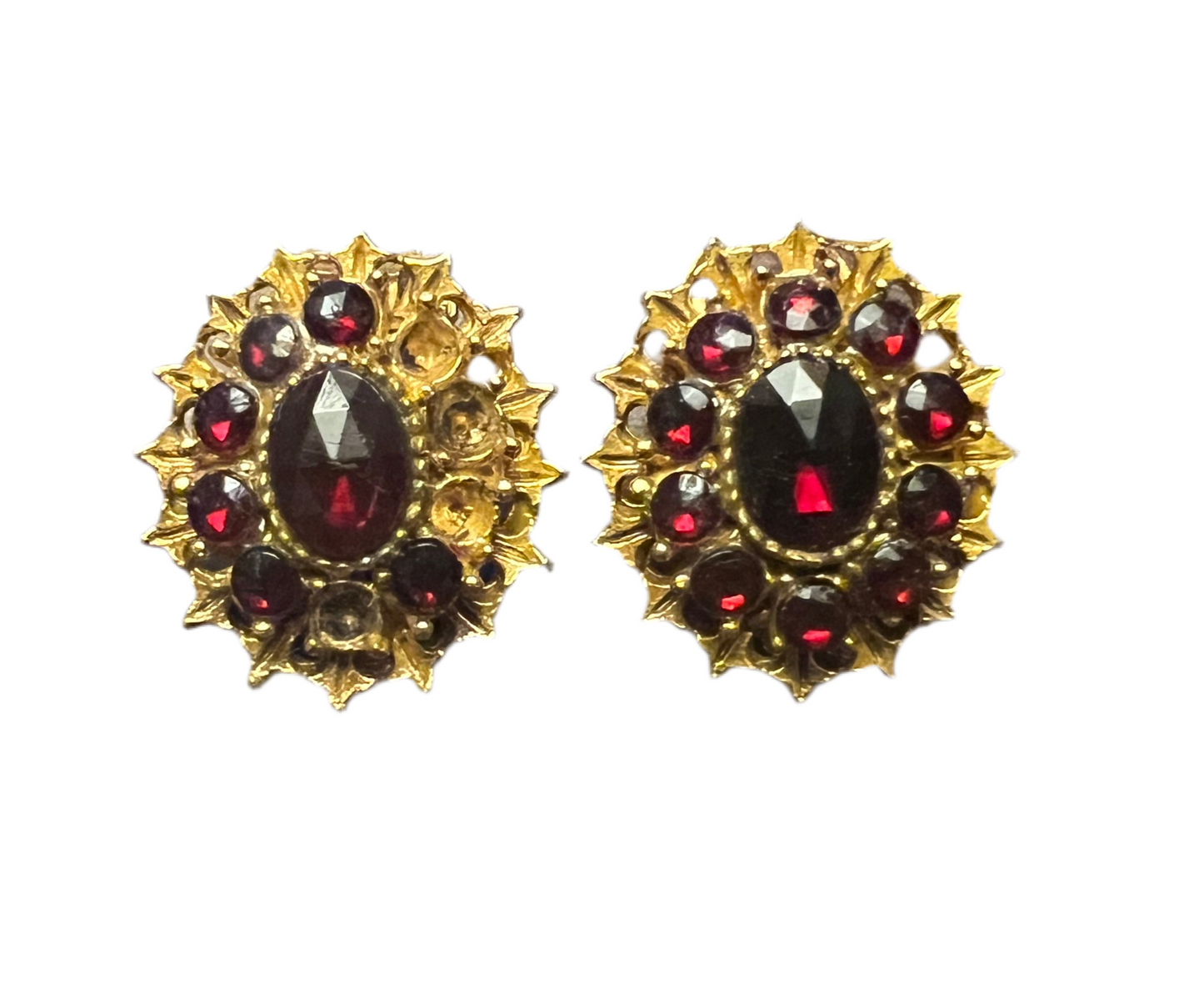 Art Co (Artmode) Red Ruby Glass Clip-On Earrings