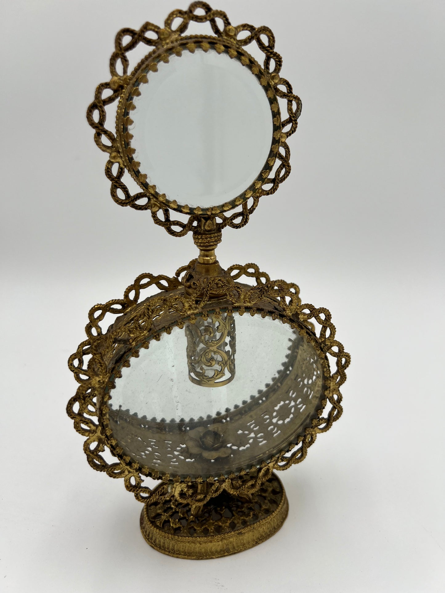 Ormolu Perfume Bottle with Gold Filagree