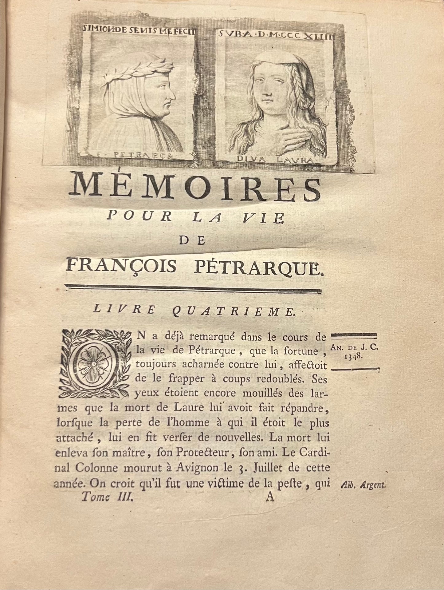 Memoires De Pour La Vie De Francios Petrarque (1764), VOL III