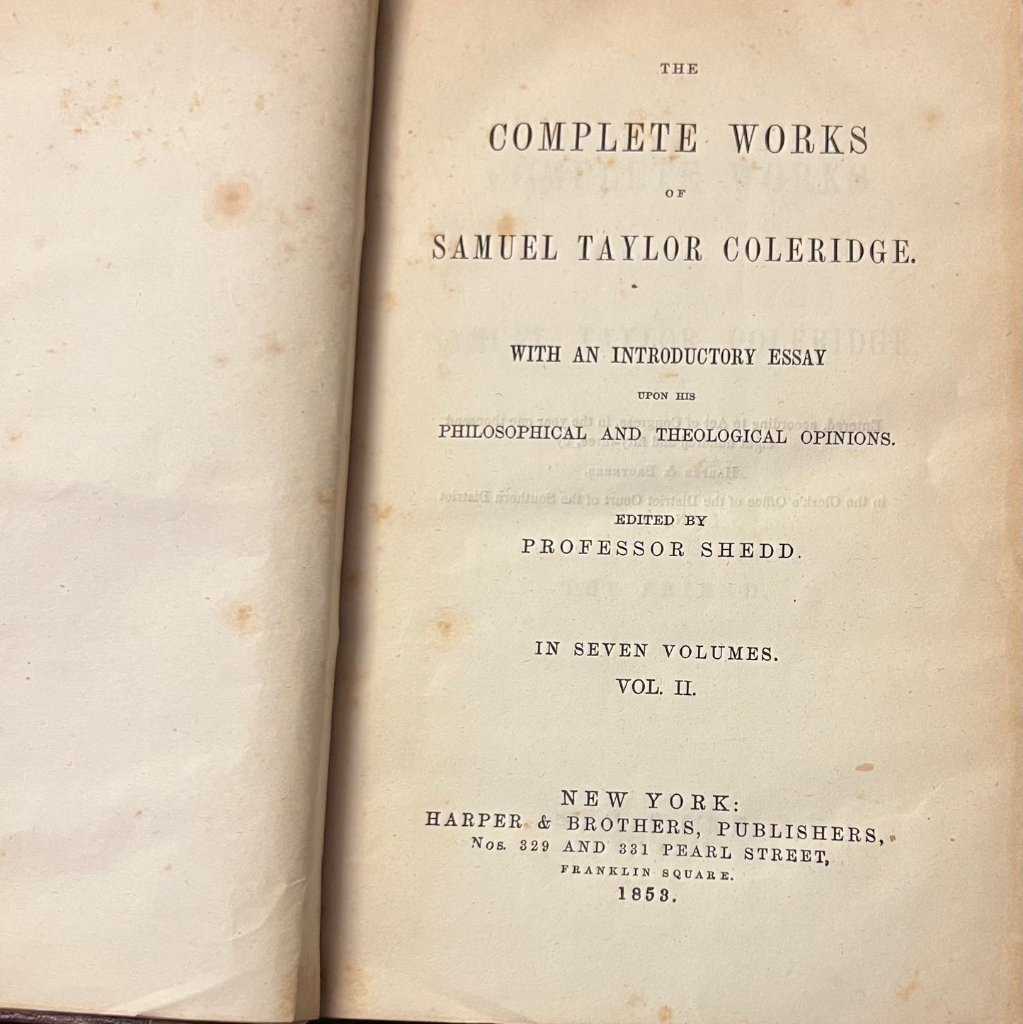 The Complete Works of Samuel Taylor Coleridge (1853), Volumes I, II, III