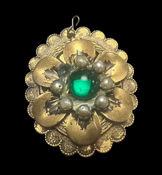 Gold-Tone Filagree Flower Pendant