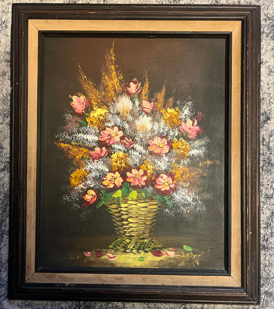 Floral Oil Painting, Signed J. King