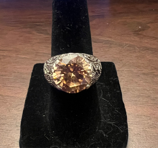 Joseph Esposito Espo Champagne CZ Jubilee Sterling Silver Ring