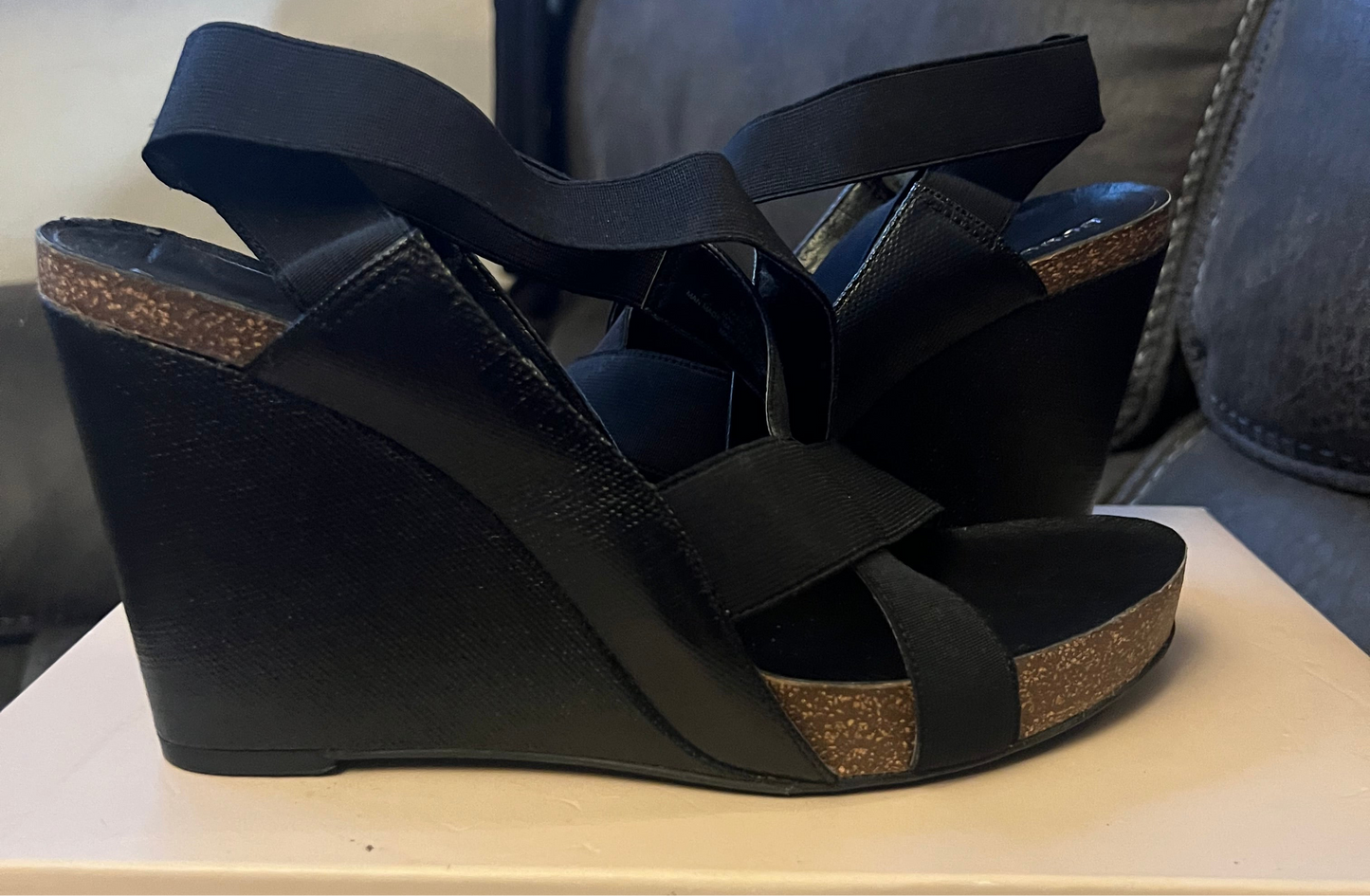 BCBGeneration Black Wedge Heels