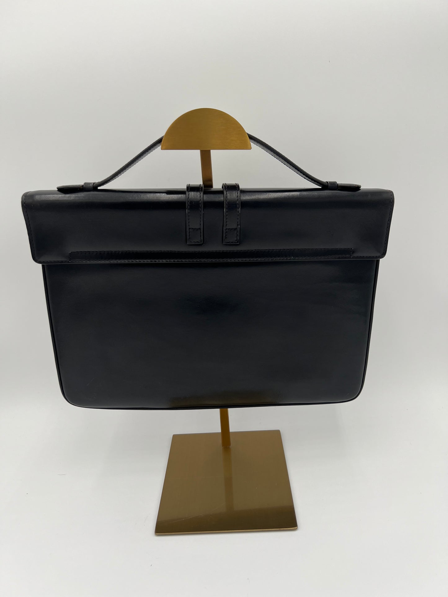 Gucci Vintage Black Leather Briefcase Bag