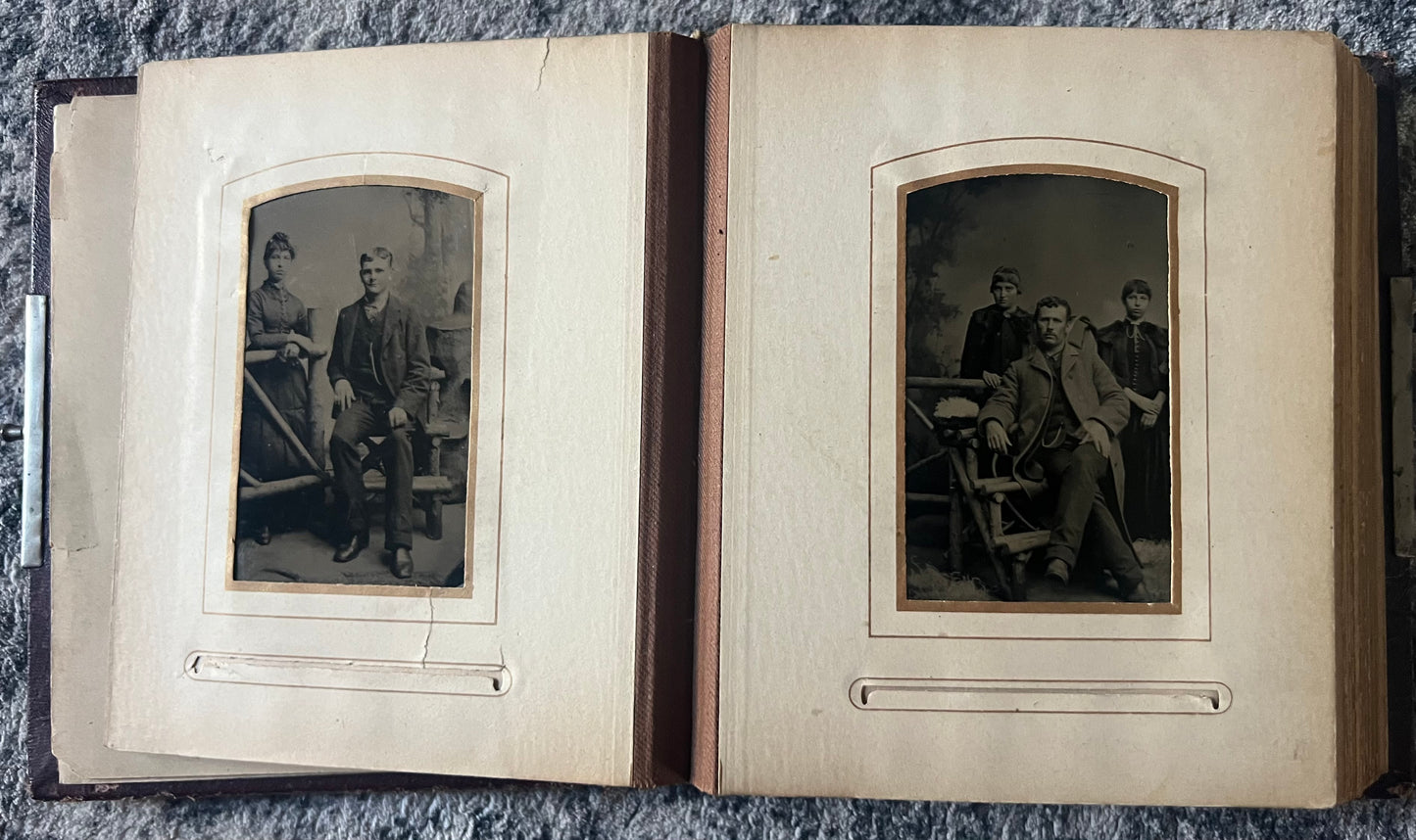Antique Victorian Photo Album – 1888 – With Tintypes & Collector Cards