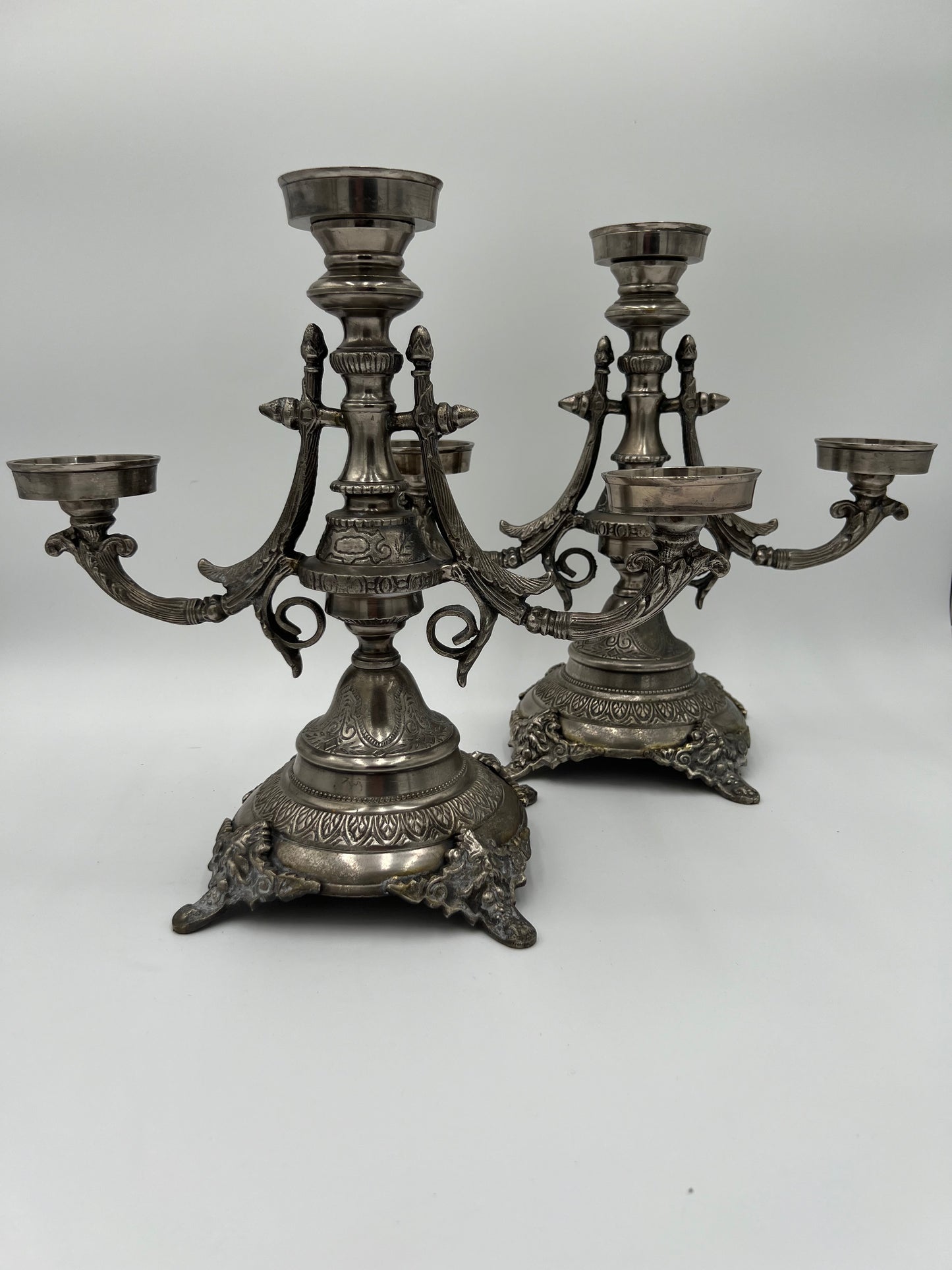 Antique Silver Plated Candelabras