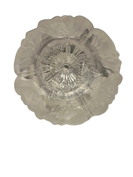 Tulip Motif Hurricane Block Lead Crystal Vase