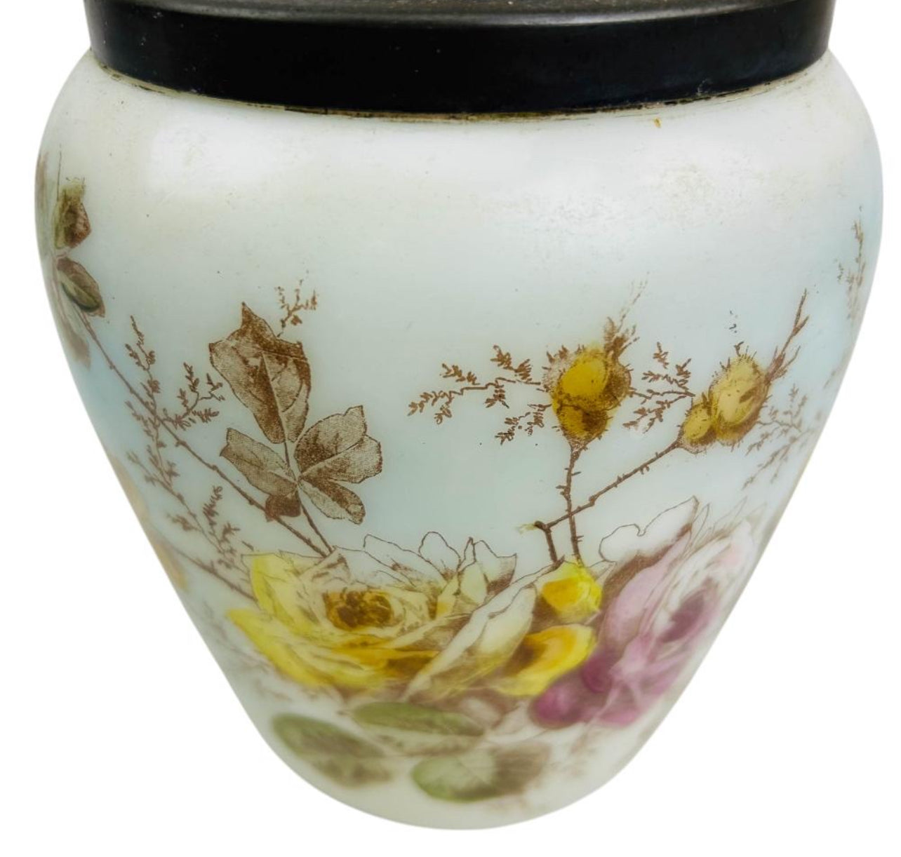 Antique Victorian Satin Glass Biscuit Jar